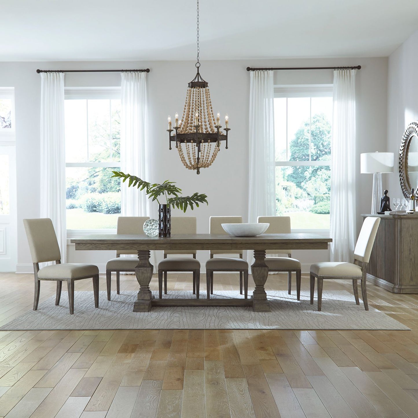 Opt 7 Piece Trestle Table Set