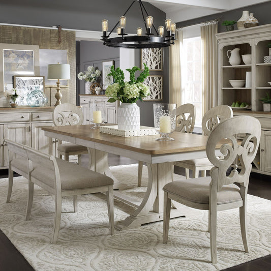 6 Piece Trestle Table Set