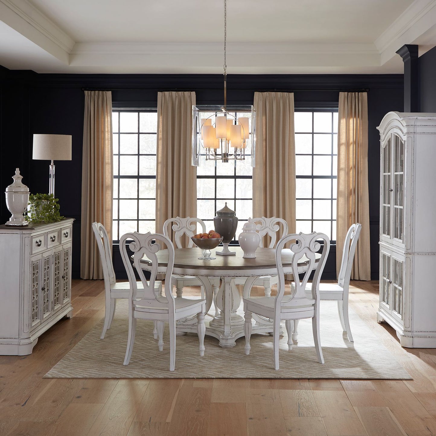 Opt 7 Piece Round Ped Table Set