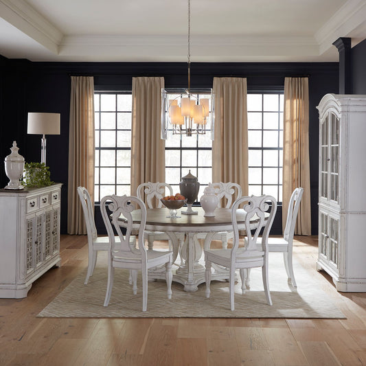 Opt 7 Piece Round Ped Table Set