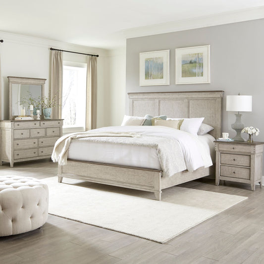 Queen Panel Bed, Dresser & Mirror, Night Stand
