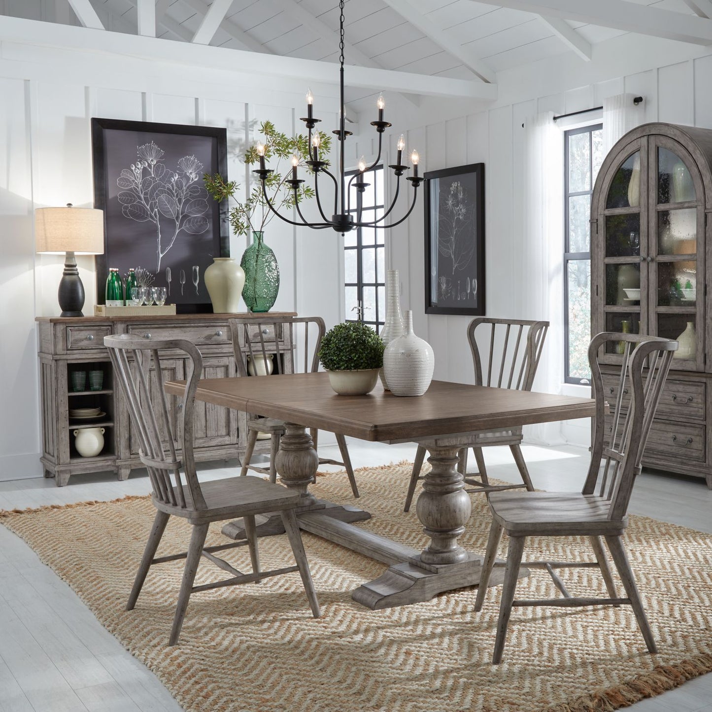 5 Piece Trestle Table Set