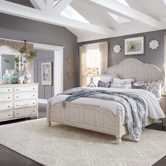 King Poster Bed, Dresser & Mirror