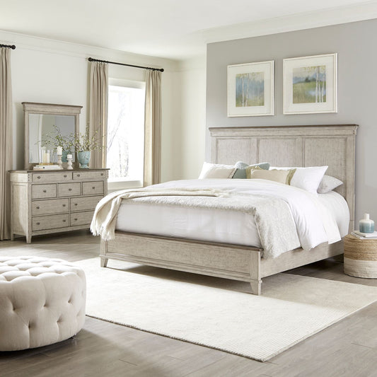 Queen Panel Bed, Dresser & Mirror
