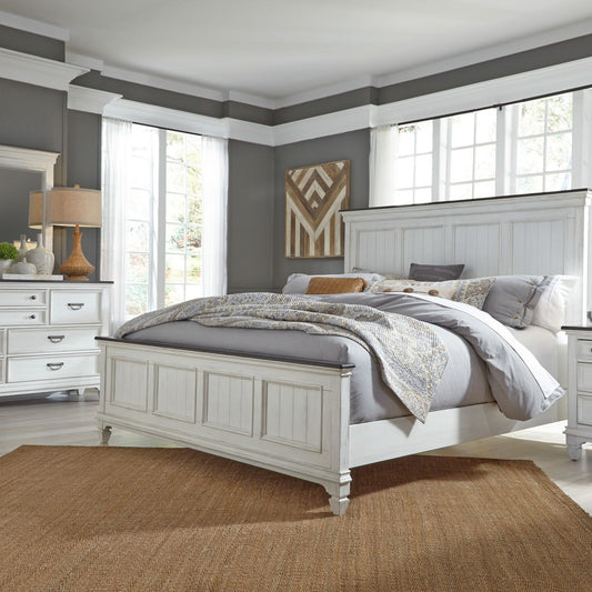 King California Panel Bed, Dresser & Mirror