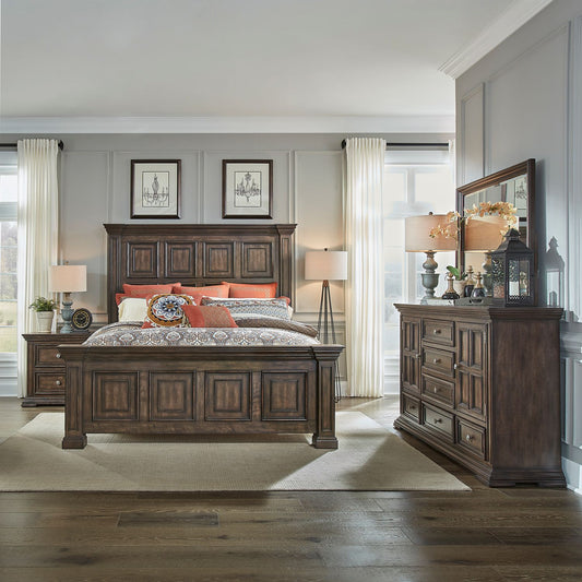 King California Panel Bed, Dresser & Mirror, Night Stand