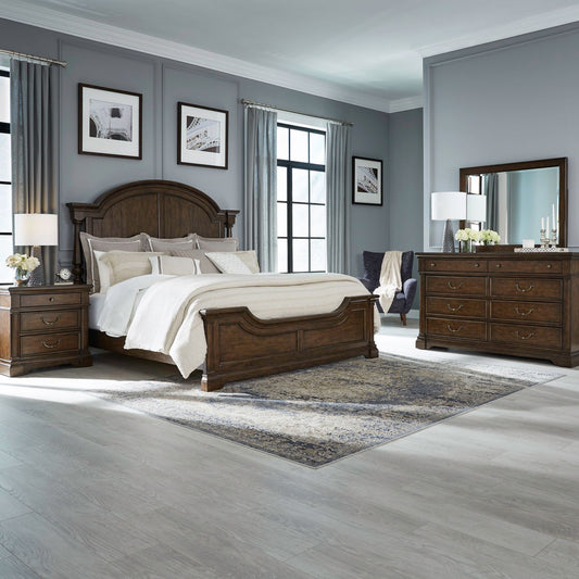King Poster Bed, Dresser & Mirror, Night Stand