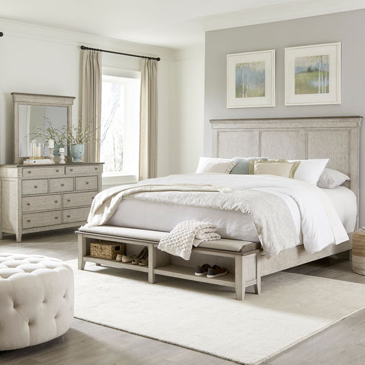 King California Storage Bed, Dresser & Mirror