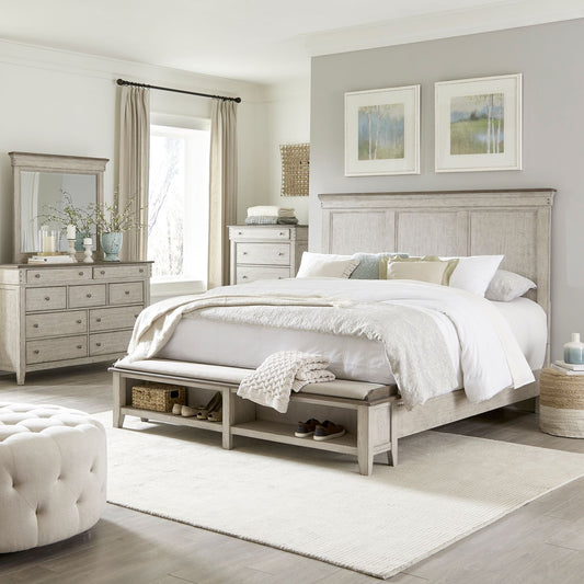King California Storage Bed, Dresser & Mirror, Chest