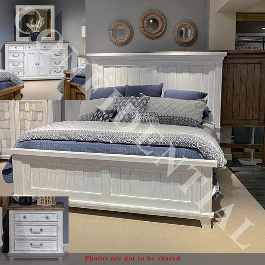King California Panel Bed, Dresser & Mirror, Night Stand