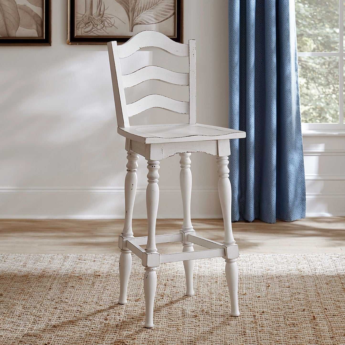 Ladderback Swivel Bar Stool