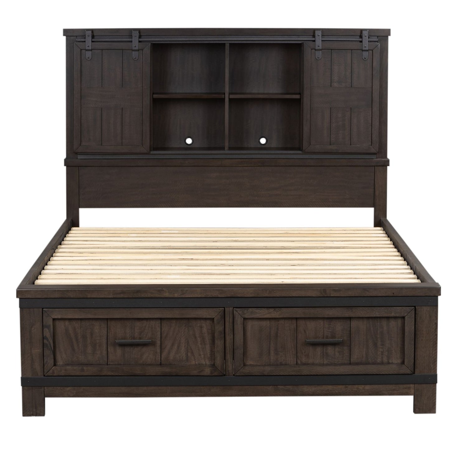 King Bookcase Bed, Dresser & Mirror, Chest, Night Stand