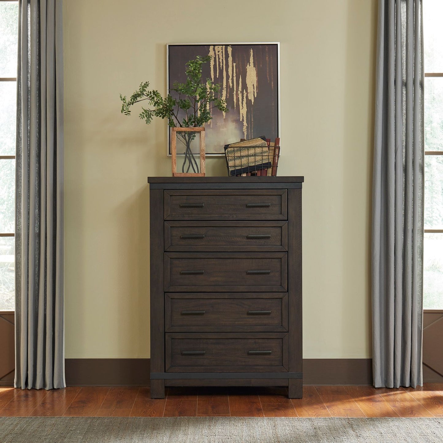 King Bookcase Bed, Dresser & Mirror, Chest, Night Stand