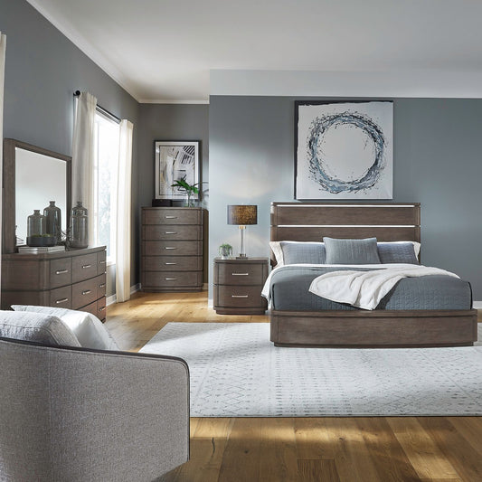 King Panel Bed, Dresser & Mirror, Chest, Night Stand