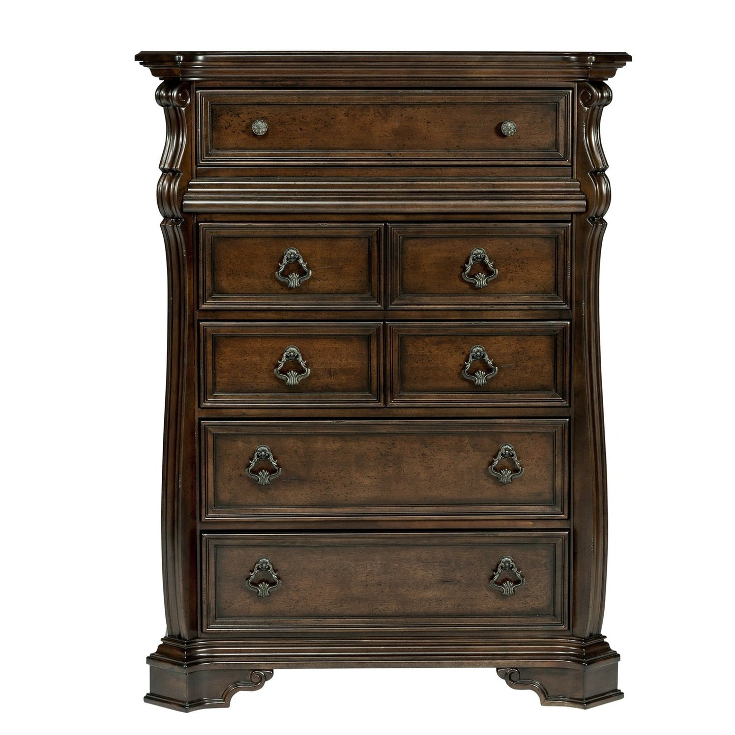 King Sleigh Bed, Dresser & Mirror, Chest