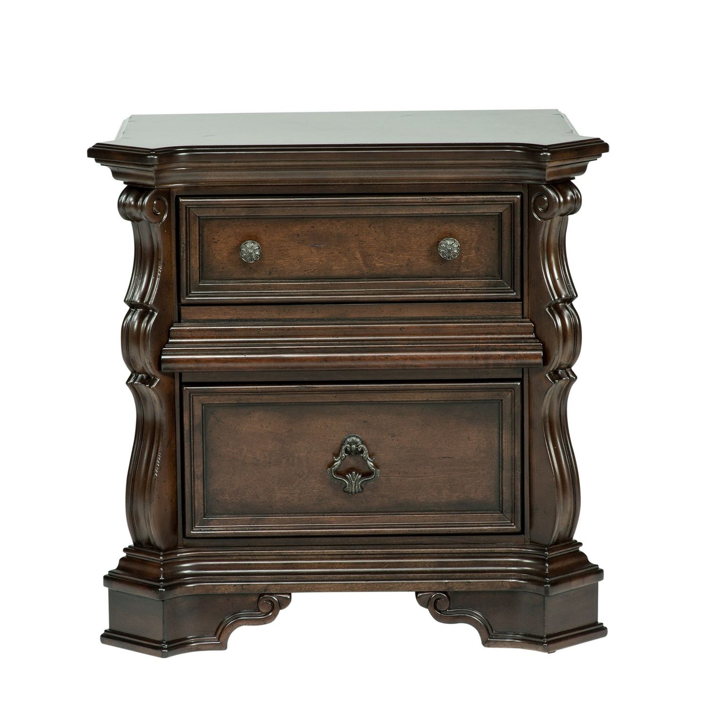 Queen Sleigh Bed, Dresser & Mirror, Night Stand