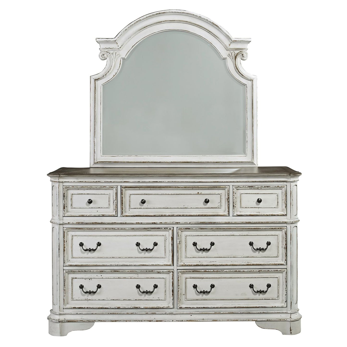 Queen Uph Bed, Dresser & Mirror, Chest, Night Stand