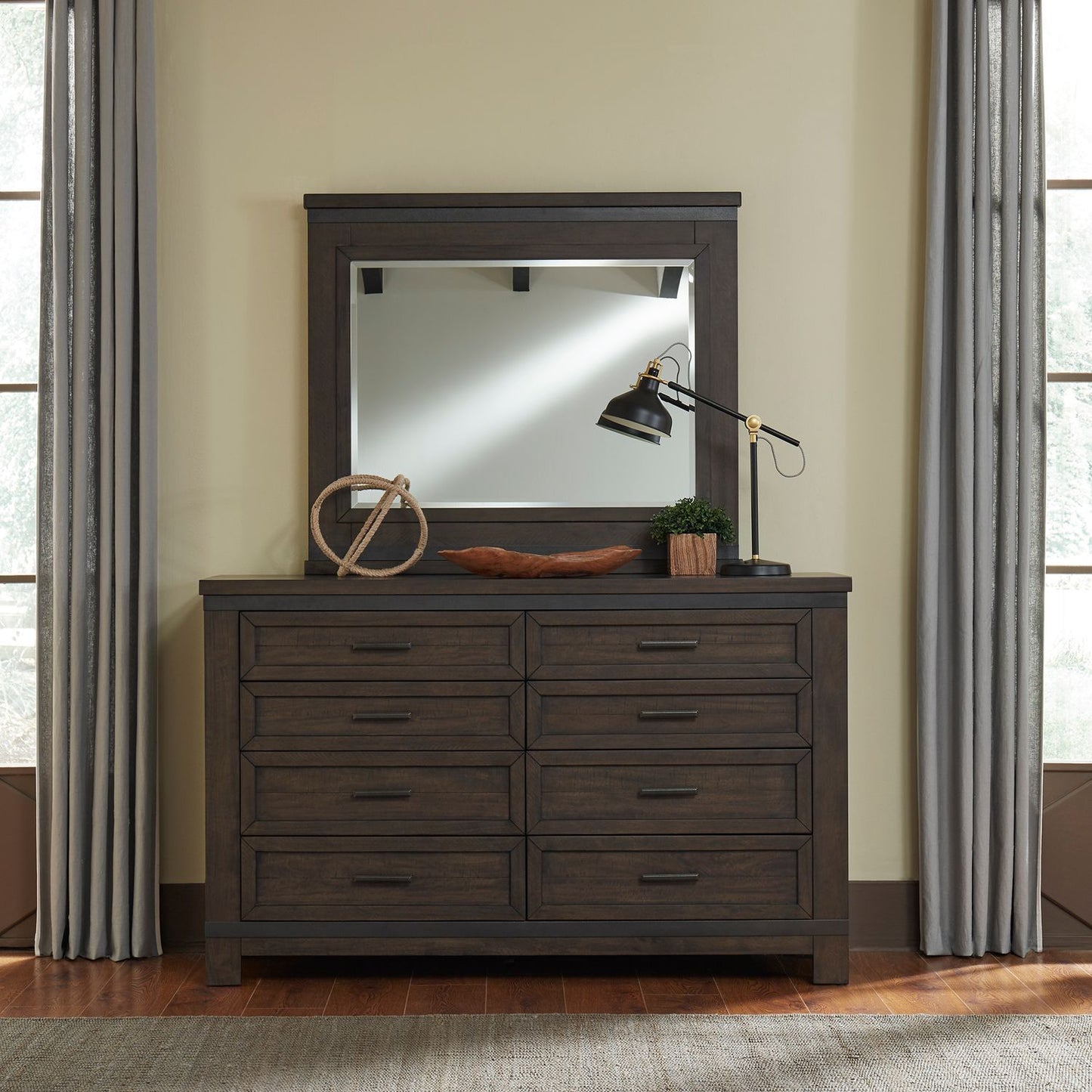 King Bookcase Bed, Dresser & Mirror, Chest