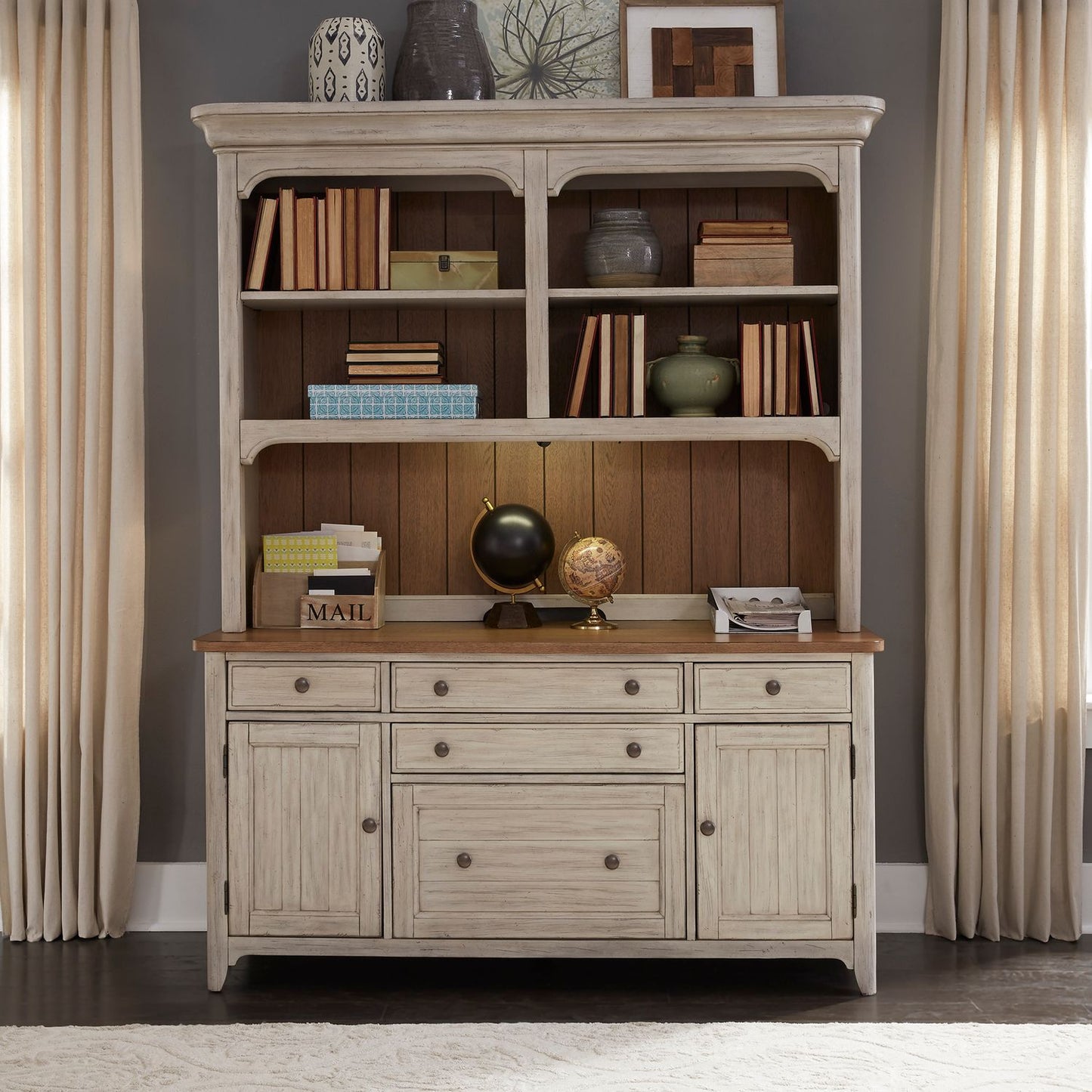 3 Piece Desk & Hutch Set