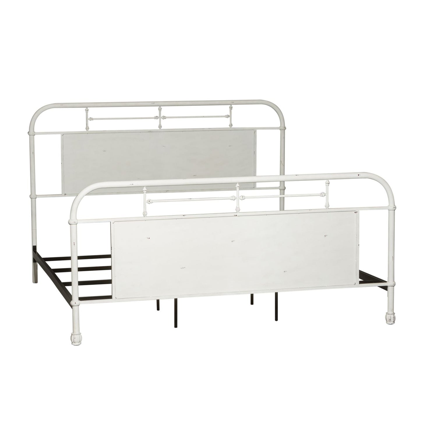 Queen Metal Bed - Antique White