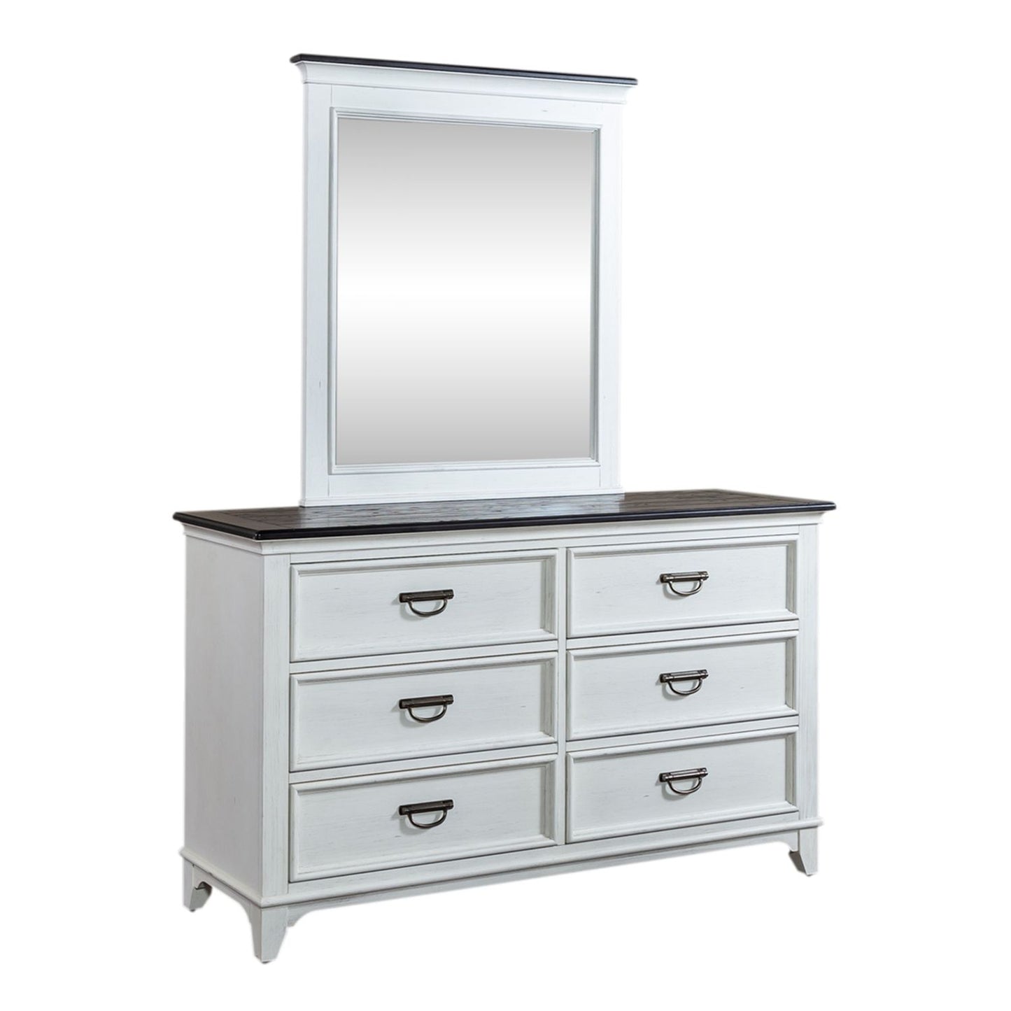 Twin Panel Bed, Dresser & Mirror