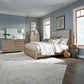 King California Uph Bed, Dresser & Mirror, Chest