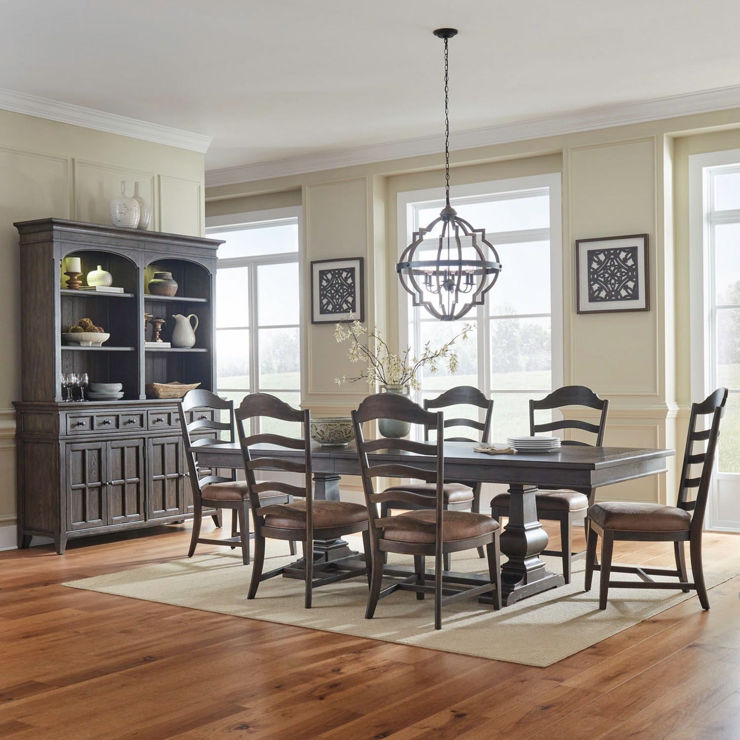 7 Piece Trestle Table Set