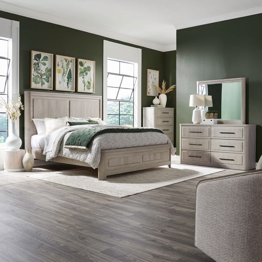 King California Panel Bed, Dresser & Mirror, Chest
