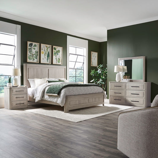 Queen Panel Bed, Dresser & Mirror, Night Stand