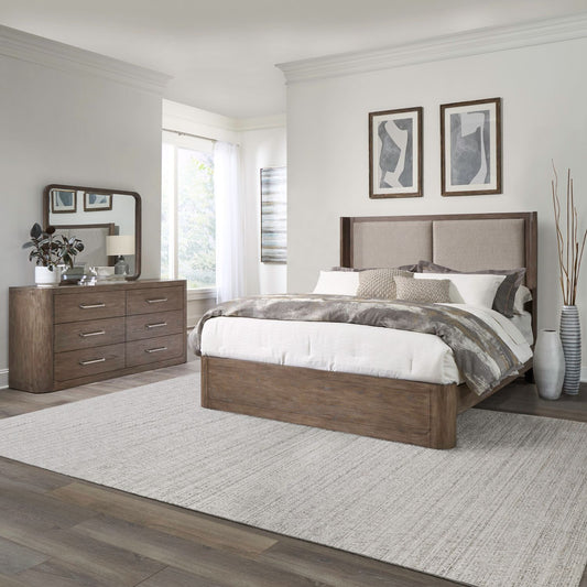 Queen Shelter Bed, Dresser & Mirror