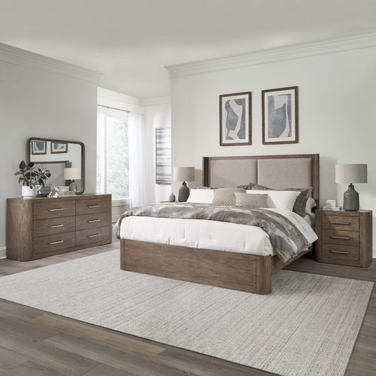 King California Shelter Bed, Dresser & Mirror, Night Stand