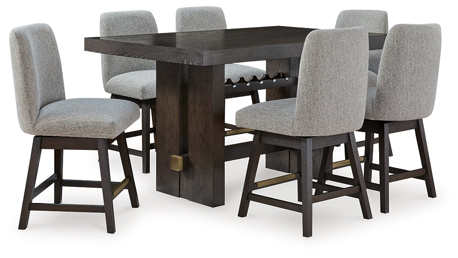 Burkhaus Counter Height Dining Table and 6 Barstools