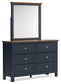 Landocken Queen Panel Headboard with Mirrored Dresser and Nightstand