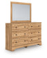 Aleaport Full Panel Bed with Mirrored Dresser