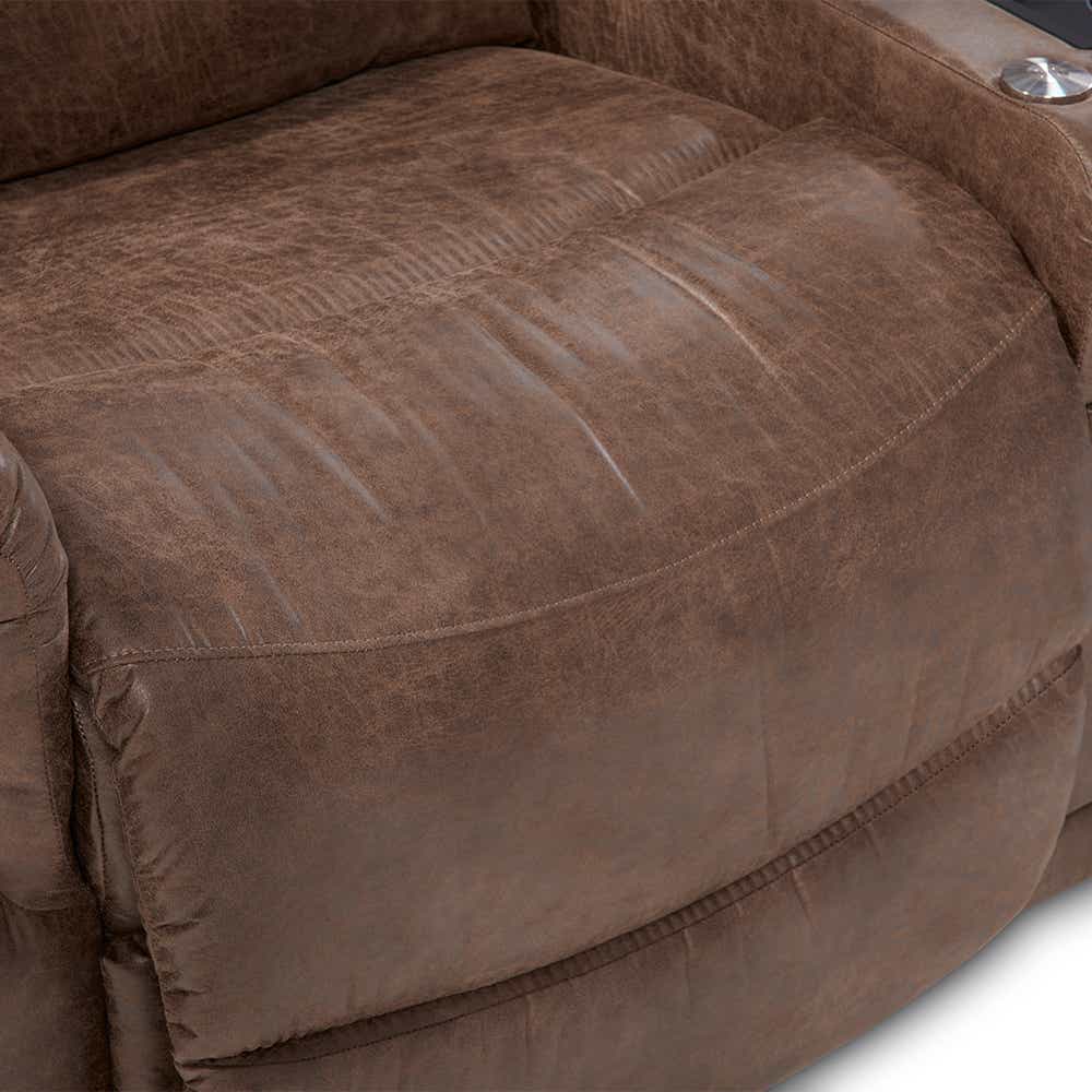 James Power Reclining Loveseat w/ Headrest & Console