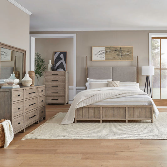 King Poster Bed, Dresser & Mirror, Chest