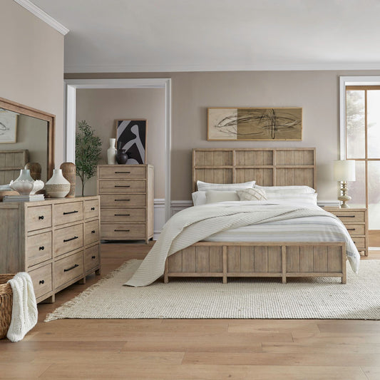 King Panel Bed, Dresser & Mirror, Chest, Night Stand
