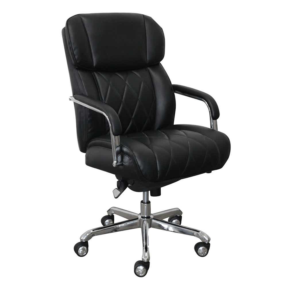 Sutherland Quilted Leather Office Chair, Jet Black