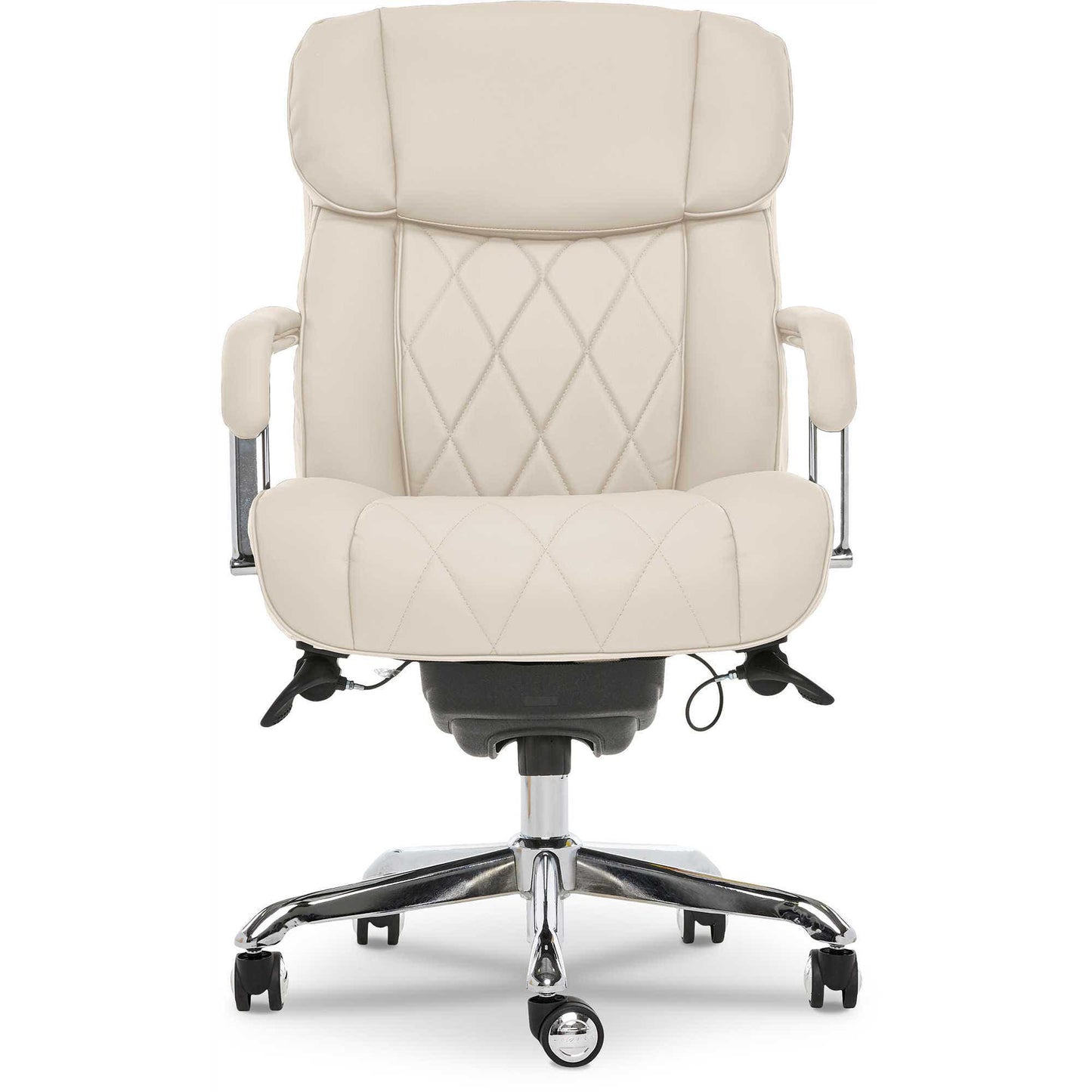 Sutherland Quilted Leather Office Chair, Light Ivory