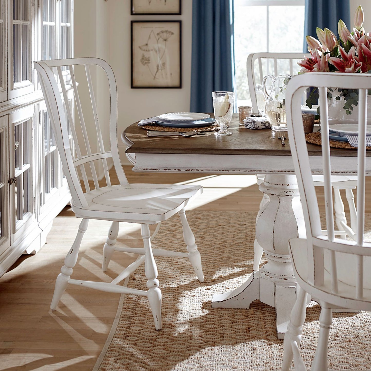 5 Piece Double Pedestal Table Set