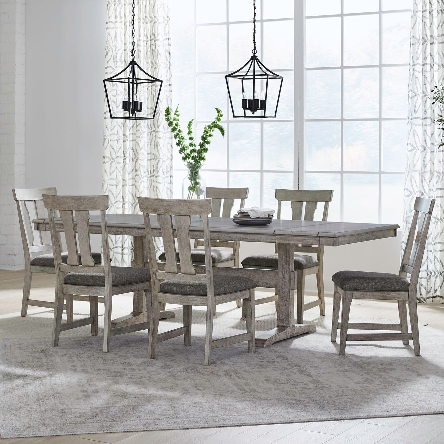 7 Piece Trestle Table Set