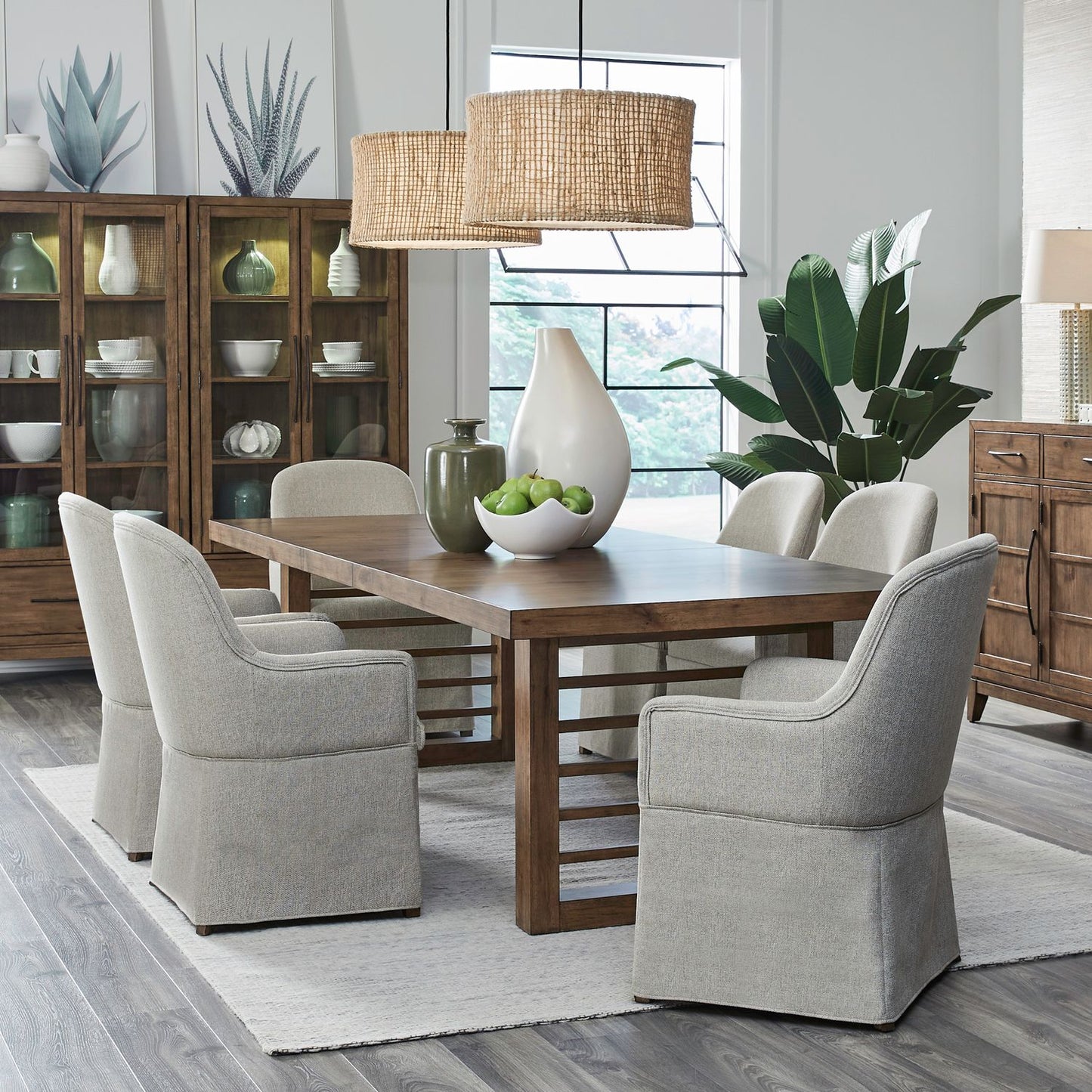 7 Piece Double Pedestal Table Set