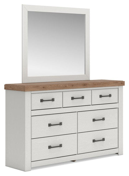 Savonport King Panel Bed with Storage, Dresser and Mirror