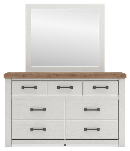 Savonport Queen Panel Bed with Storage, Dresser and Mirror