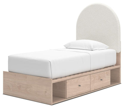 Arloster Twin Upholstered Panel Bed with Storage