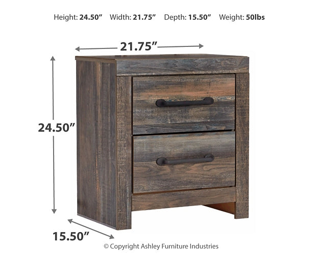 Drystan Two Drawer Night Stand