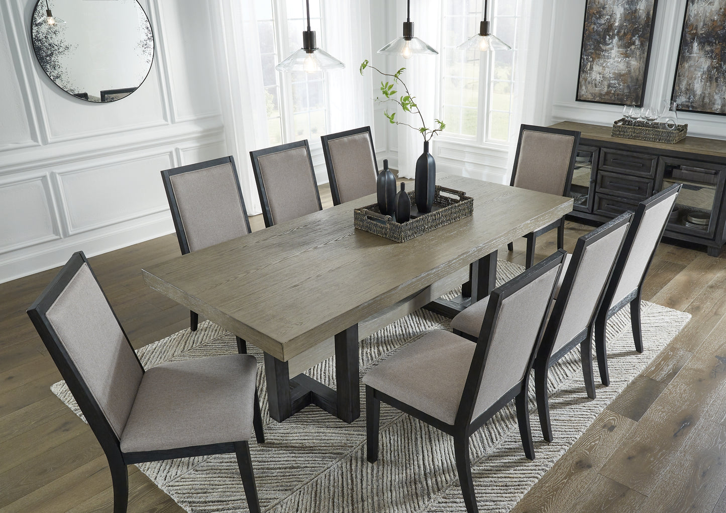 Foyland Dining Table and 8 Chairs