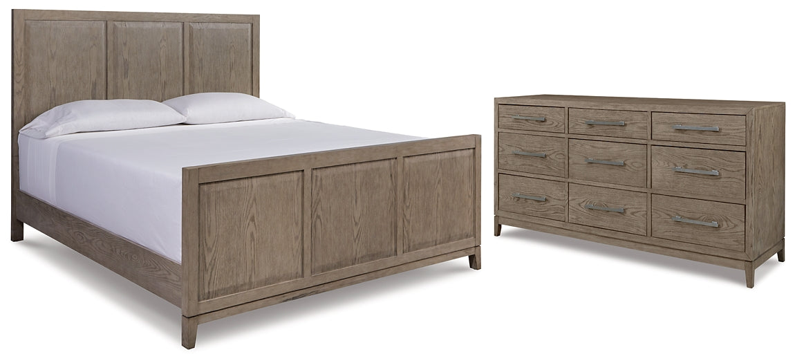 Chrestner California King Panel Bed with Dresser