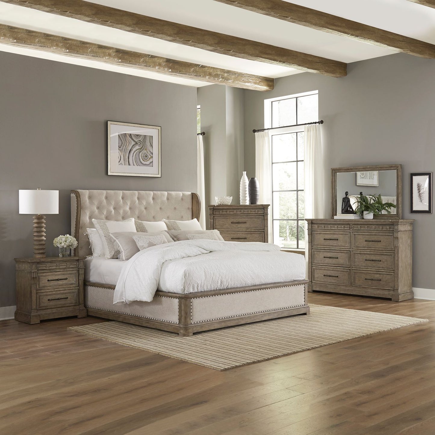 Town & Country - Queen Shelter Bed, Dresser & Mirror, Chest, Night Stand