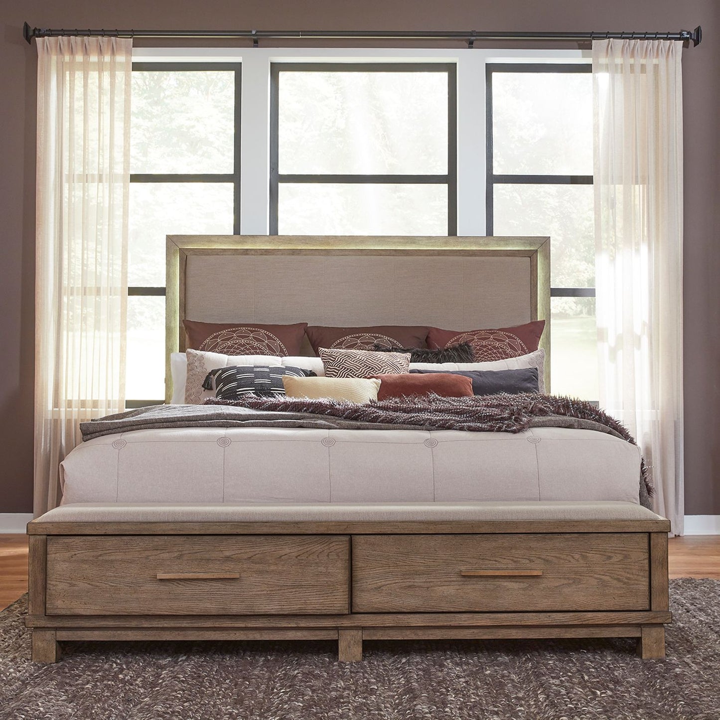 Canyon Road - King Storage Bed, Dresser & Mirror, Chest, Night Stand